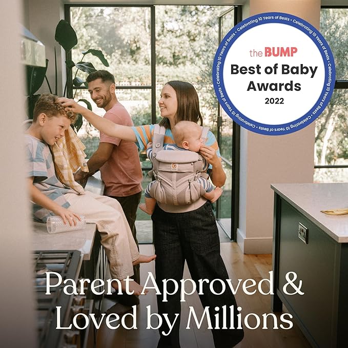 Ergobaby Omni Classic Baby Carrier Newborn to Toddler - Breathable Baby Carriers for Summer - All-Position Carrier with Lumbar Support (7-45 Pounds), Mesh, Oxford Blue
