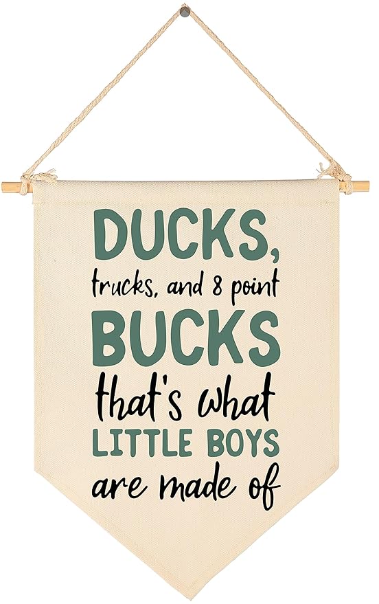 Duck Hunting Nursery Decor-Deer Wall Decor-Birthday Christmas Gift-Canvas Hanging Pennant Banner Wall Sign Decor Gift for Baby Kids Boy Teen,Nursery Bedroom Playroom Decor