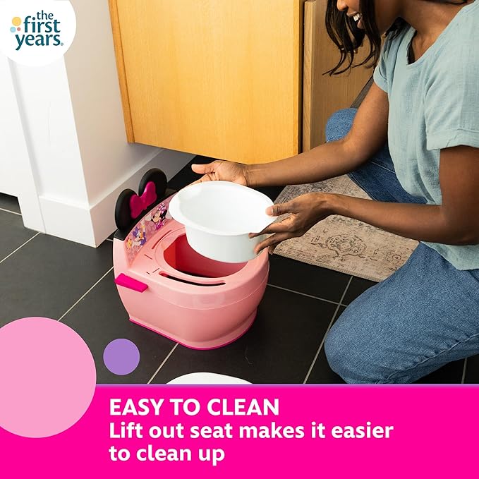 The First Years Disney Minnie Mouse Potty Training Toilet and Toddler Toilet Seat Attachment - 2-in-1 Toddler Potty Training Toilet with Removable Toilet Training Seat - Potty Training Must Haves