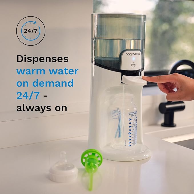 Baby Brezza Instant Baby Bottle Maker with 3 Temperature Settings for Formula Warming, 50oz Tank Capacity, 24/7 Warm Water Dispenser, Electric Kettle Alternative