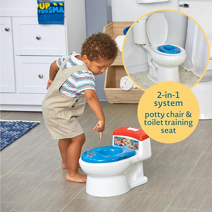 The First Years Nickelodeon Paw Patrol Potty Training Toilet and Toddler Toilet Seat - Potty Training Toilet Seat with Fun Flushing and Cheering Sounds