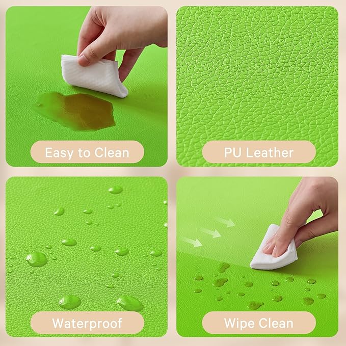 Waterproof Baby Play Mat for Floor 1.3"Thick Memory Foam 47*47 Cushion Playpen Playmat Tummy Time Crawling Mat Nursery Rug Pad Mattress Create Soft & Safe Area for Infants,Toddler,Kids,Green