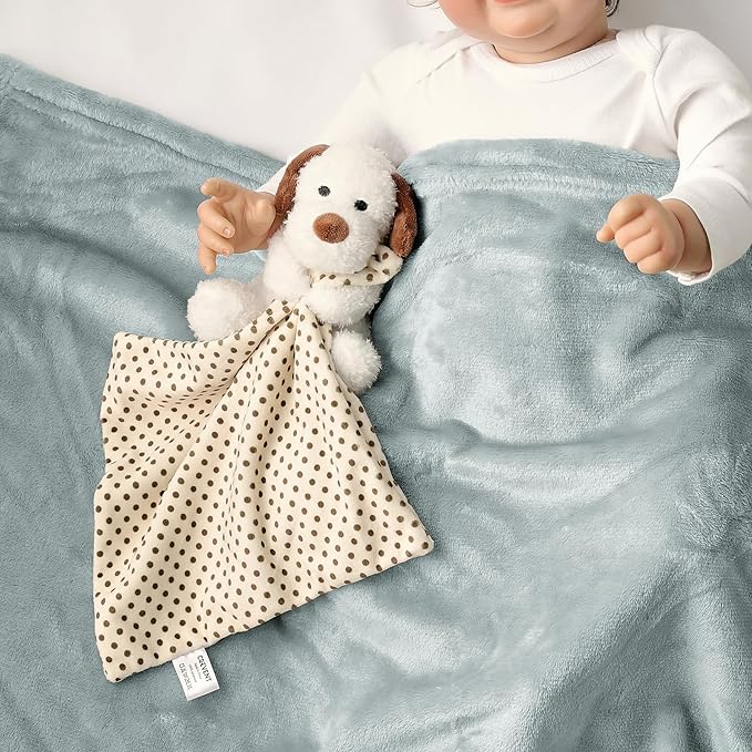 CREVENT Soft Plush Animal Face Security Blankets for Boys and Girls, Great Gifts for Birthday Baby Shower - Hugging Dog