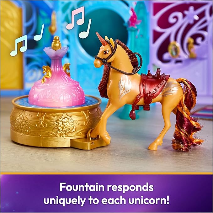 Unicorn Academy, Starglow Light-up Fountain & Stable Playset, Easter Gifts Idea, Dolls & Unicorn Toys, Includes Wildstar, 24 Accessories, Sound Effects