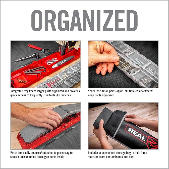 Real Avid Smart Mat Options - Choose 47.25”x19.5” XXL Mat or 43"x16" Universal Smart Gun Mat - Gun Oil Resistant, Non-Slip, Padded Rifle Cleaning Mat