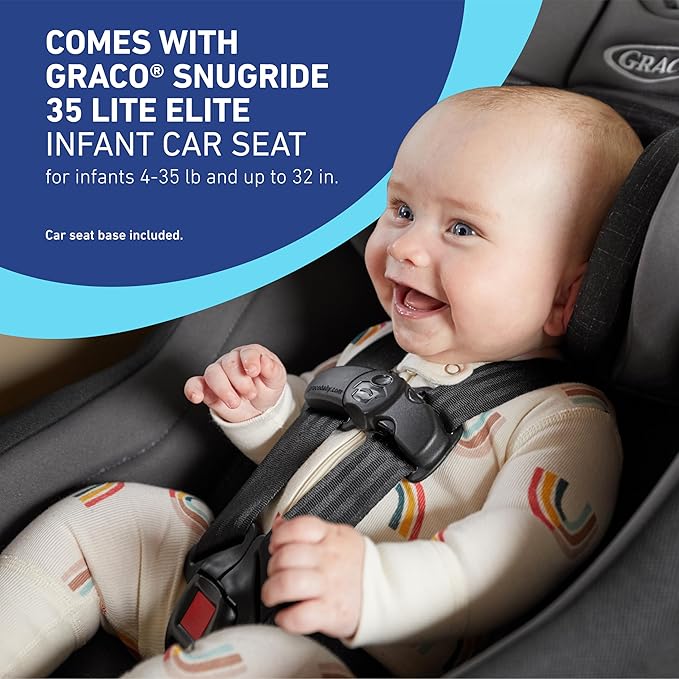 Graco Modes Nest Travel System, 3-in1 Modular Carseat Stroller Combo, Adjustable Slide2Me Infant Car Seat Carrier, Pramette, Toddler Stroller, Includes SnugRide 35 Lite Elite Infant Car Seat, Bayfield