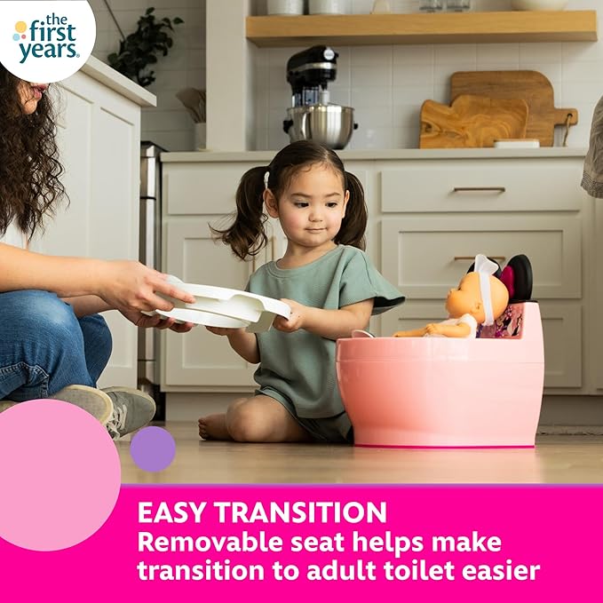 The First Years Disney Minnie Mouse Potty Training Toilet and Toddler Toilet Seat Attachment - 2-in-1 Toddler Potty Training Toilet with Removable Toilet Training Seat - Potty Training Must Haves