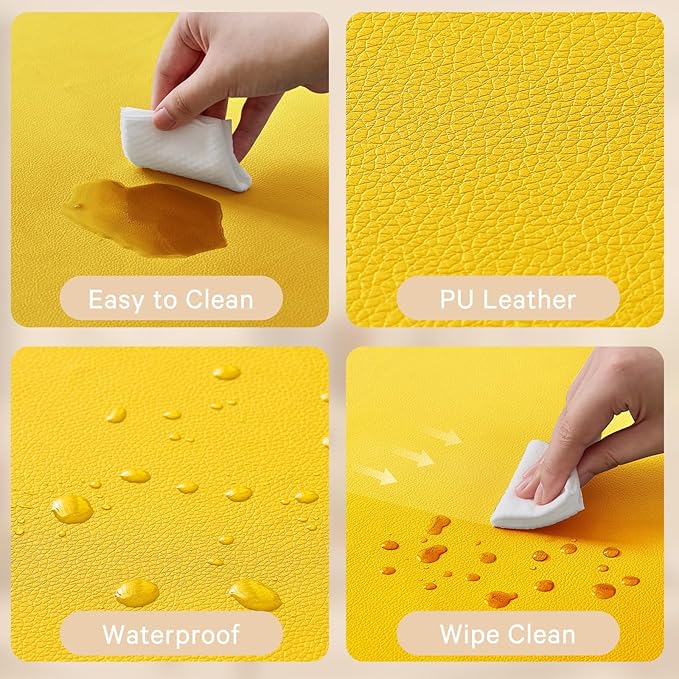 Waterproof Baby Play Mat for Floor 1.3"Thick Memory Foam 47*47 Cushion Playpen Playmat Tummy Time Crawling Mat Nursery Rug Pad Mattress Create Soft & Safe Area for Infants,Toddler,Kid,Yellow