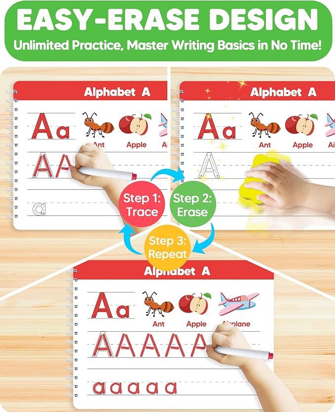Preschool Learning Activities Kindergarten Workbooks, Toddler Busy Book Handwriting Practice, Coloring Tracing Activity Book for Kids 3-5, Montessori Educational Toys for 3 4 5 Year Old Boy Girl Gifts