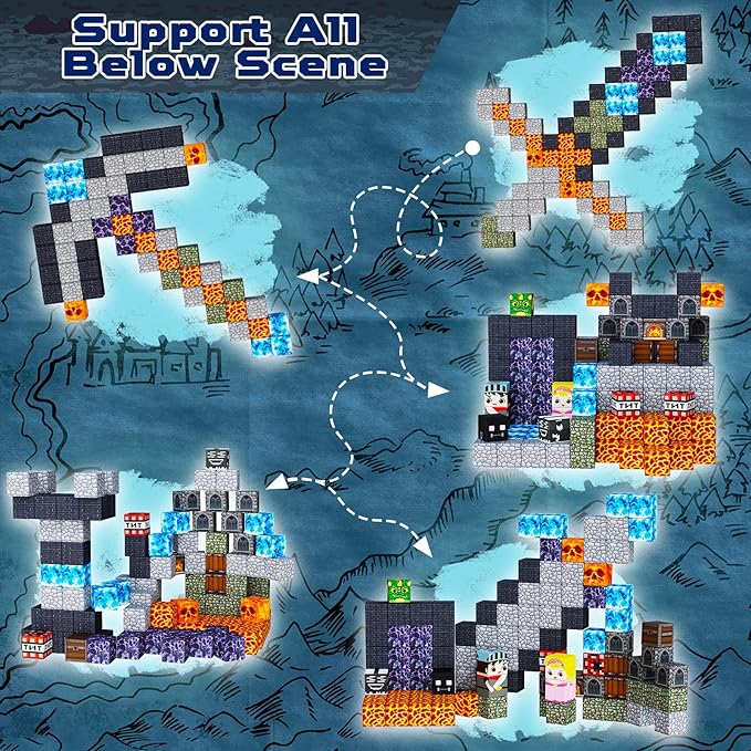 100PCS Magnetic Blocks - Dark Castle Set Magnetic Building Blocks, Stacking Magnets for Kids, Strong Magnets, Sensory Toy for STEM Learning Toys for Kids 3+ Boys and Girls Christmas Birthday Gifts
