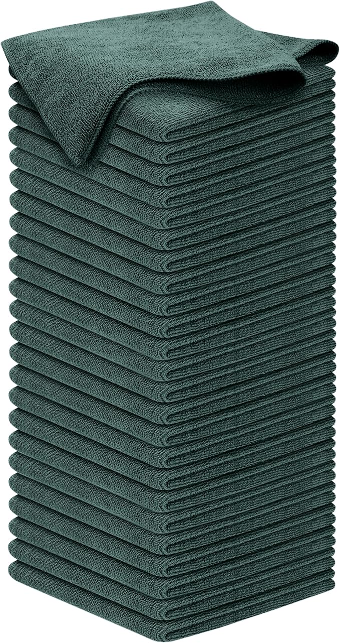 USANOOKS Premium 300GSM Microfiber Cleaning Cloth - 12.5"x12.5" High Performance - 1200 Washes, Ultra Absorbent Microfiber Towels for Cars Undercarriage, Rims & Engine Bay Cleaning - Microfiber Cloth